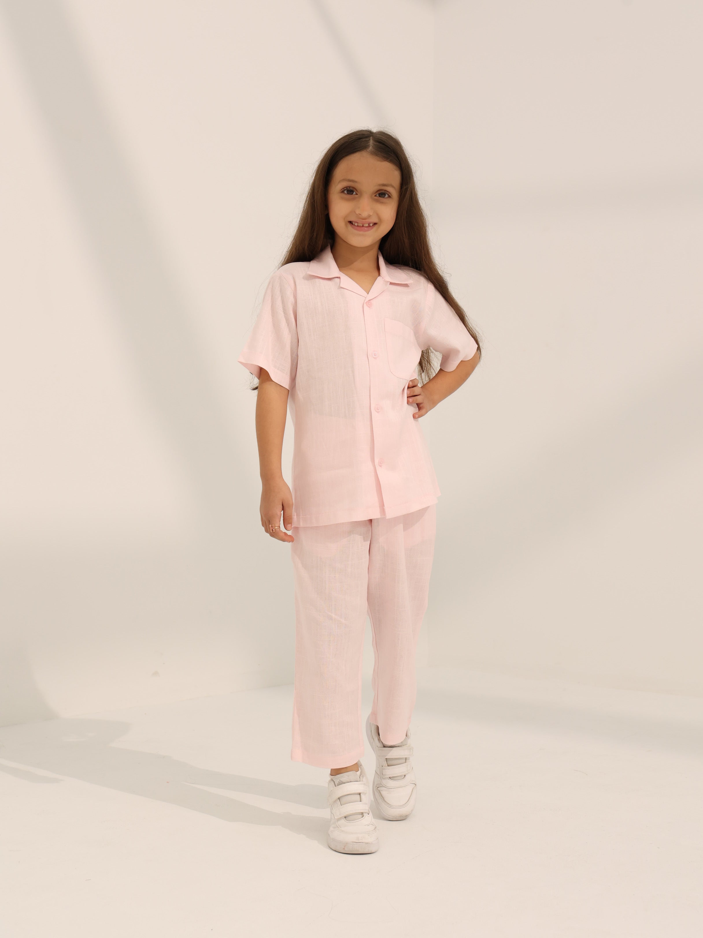 Junior's linen set in pink