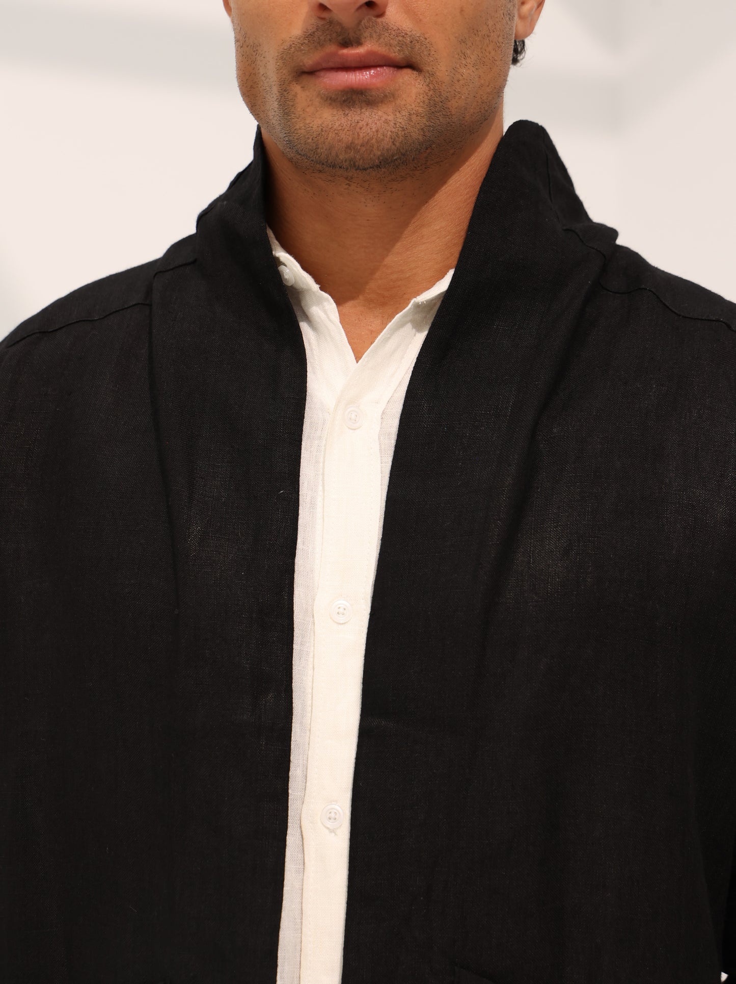 100% pure Linen coat in Black