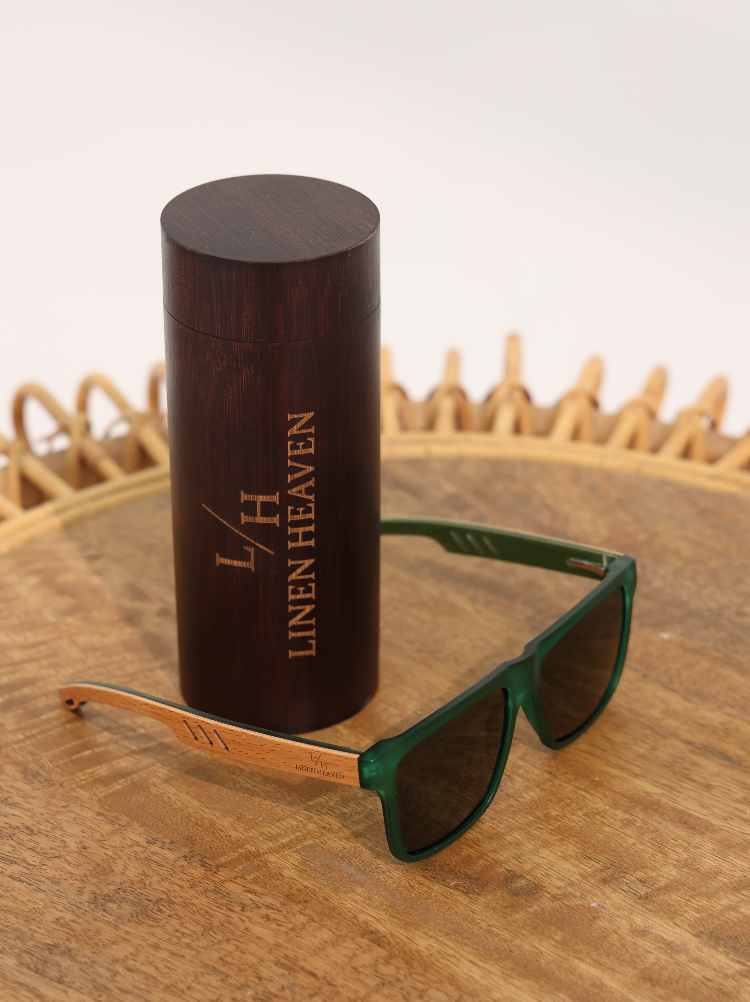 Bamboo Wood Sunglasses in blue