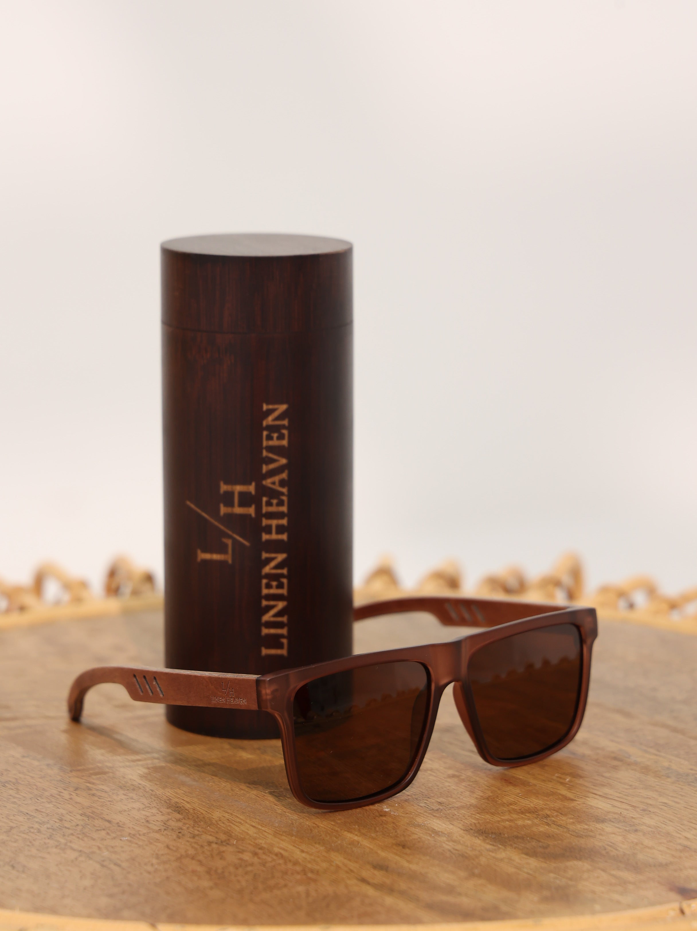 Bamboo Wood Sunglasses in brown