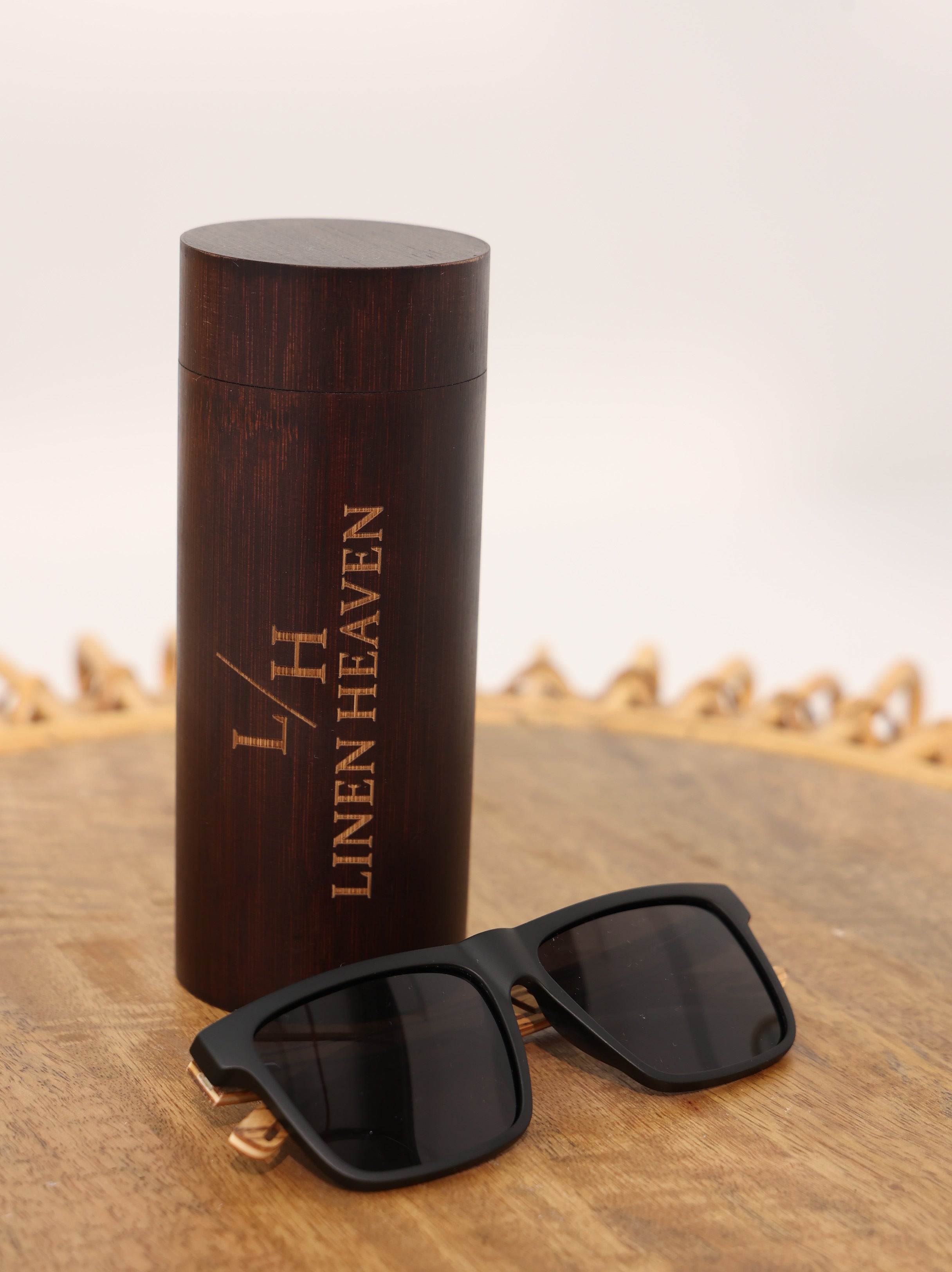 Bamboo Wood Sunglasses in brown