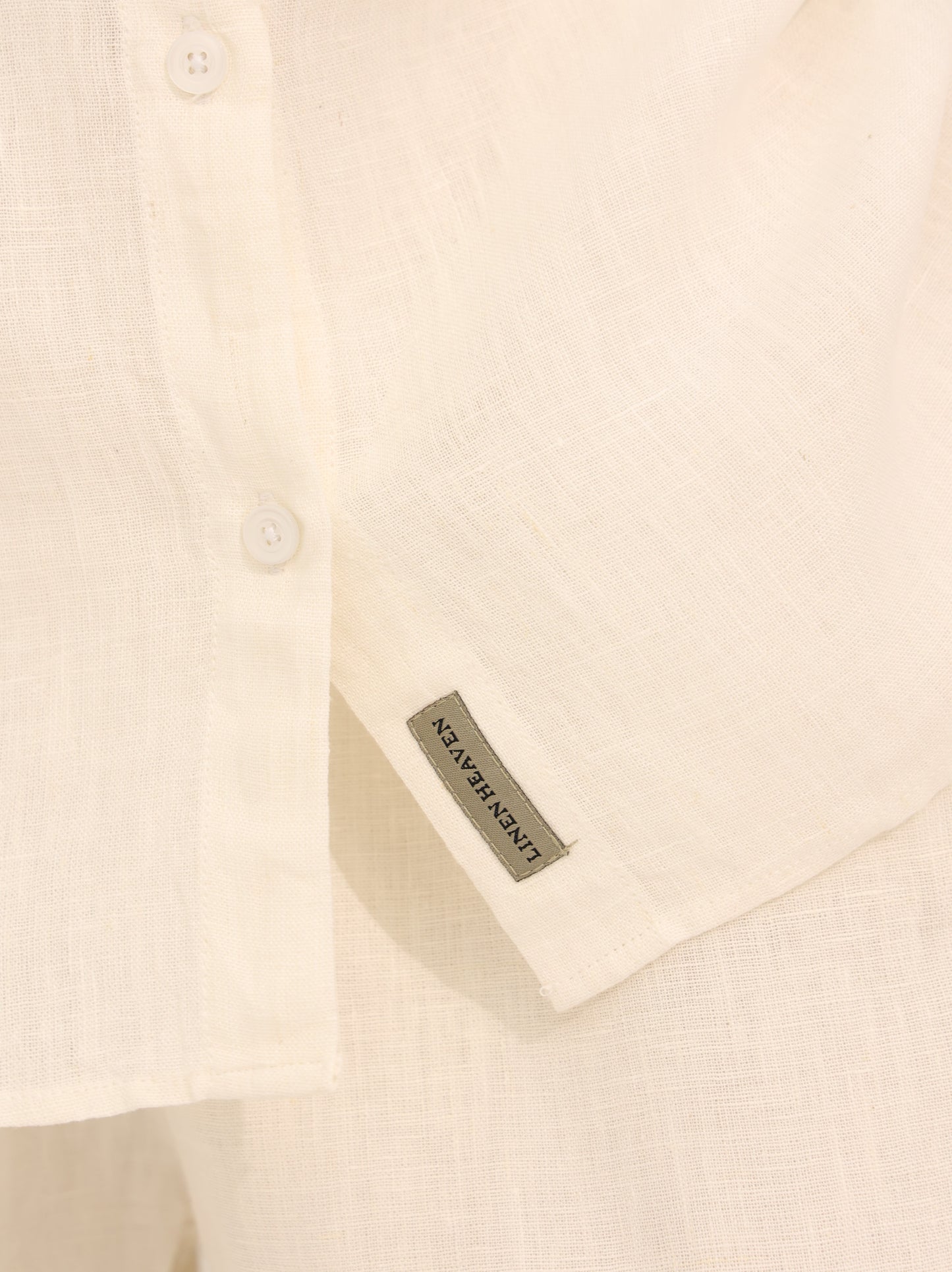 100% pure linen, long sleeve shirt in white